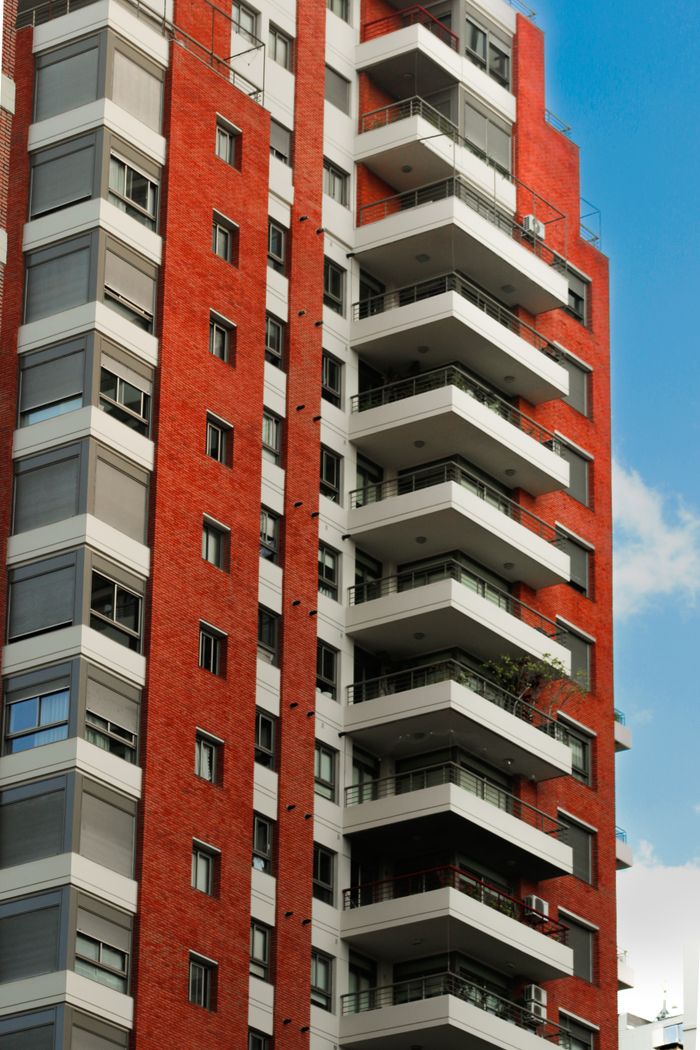 A multi-unit apartment building exterior